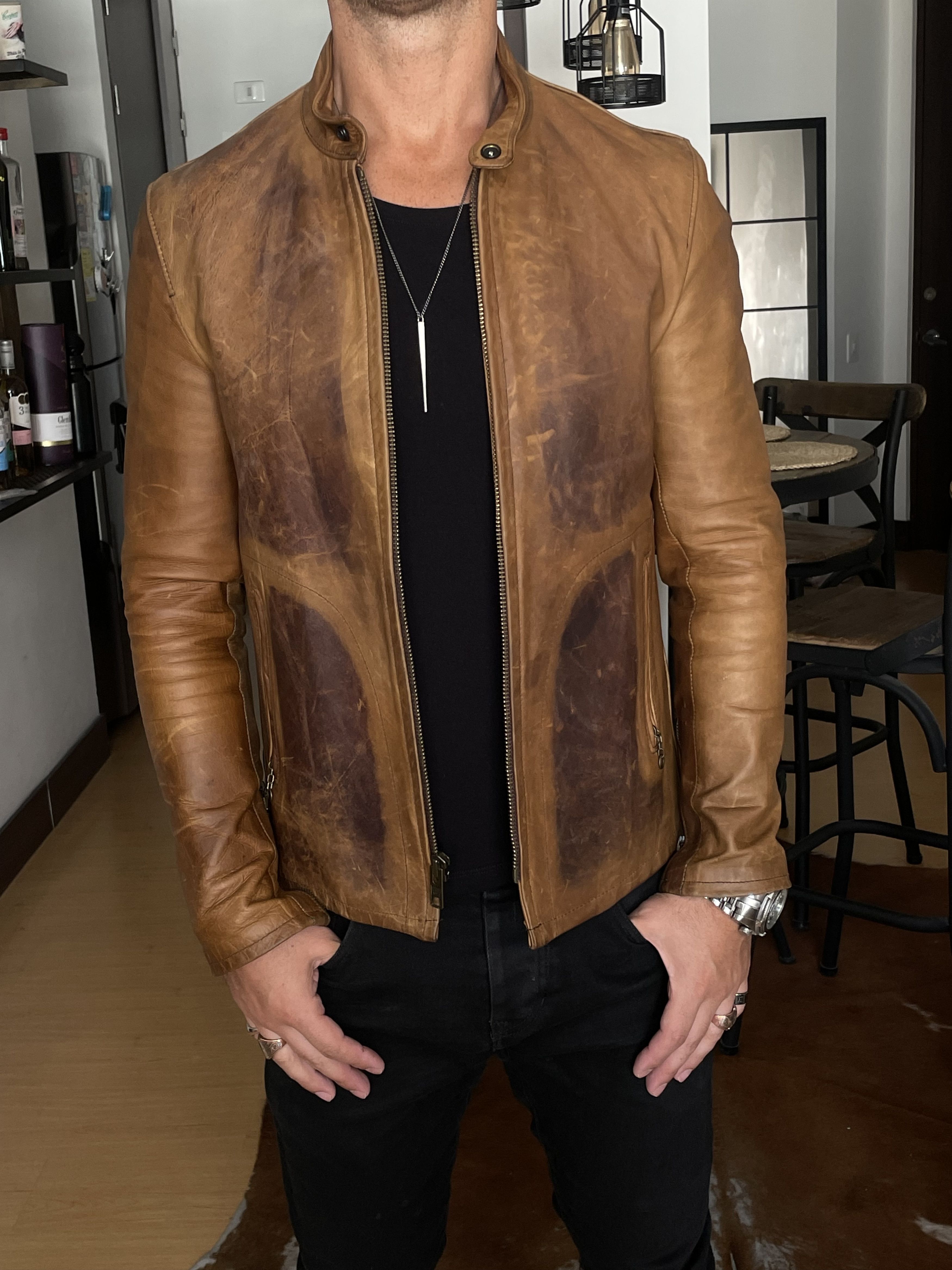 Schott SCHOTT PERFECTO® Men's LEATHER JACKET P571 SMALL Size US S / EU 44-46 / 1 - 1 Thumbnail