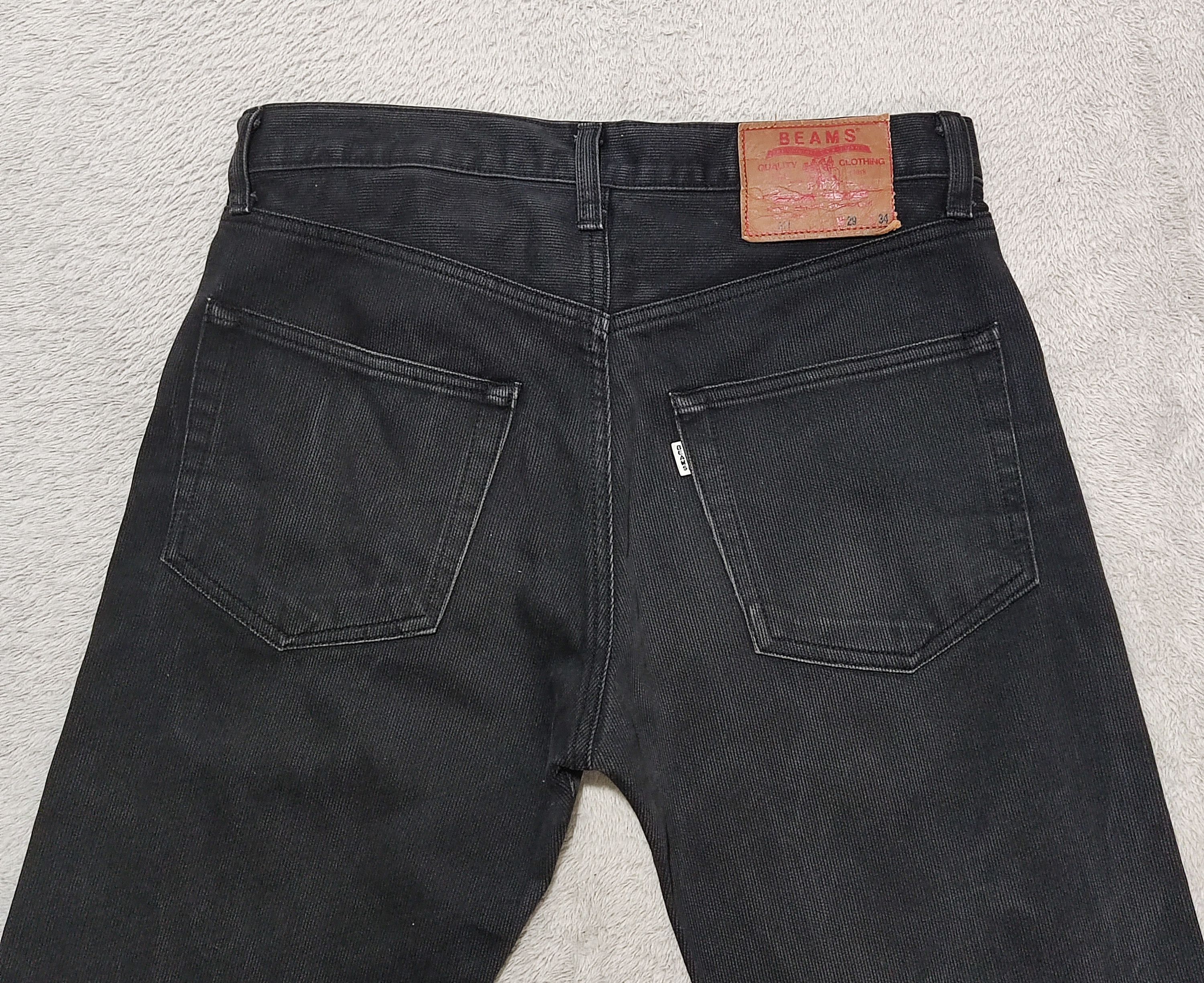 Beams Plus × Levi's BEAMS Pique Knit Faded Black Denim Trousers White Tab Size US 29 - 11 Thumbnail