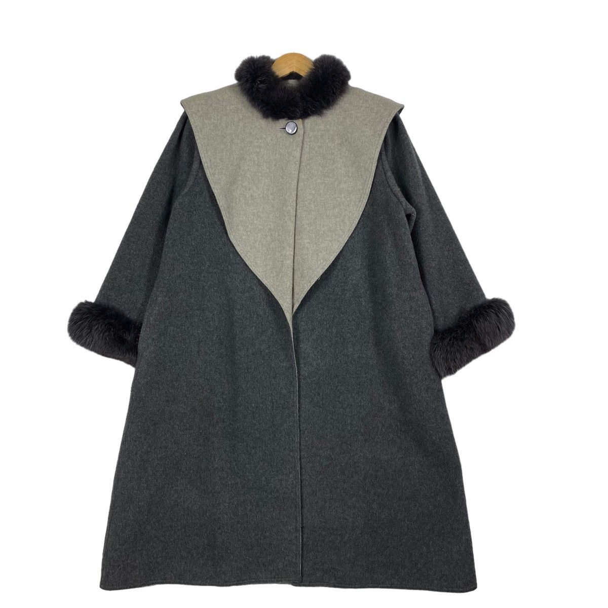image of Designer Vintage Japanase Brand Mink Fur Shearling Jacket in Grey, Men's (Size Large)