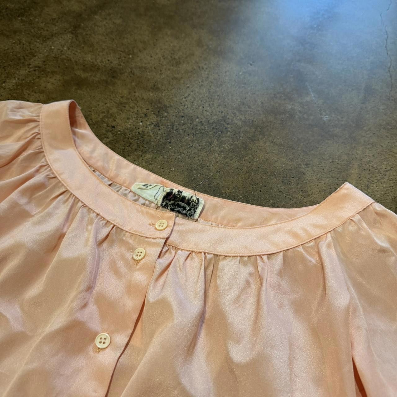 Designer Vintage Peachy Polyester Top Size S / US 4 / IT 40 - 3 Thumbnail