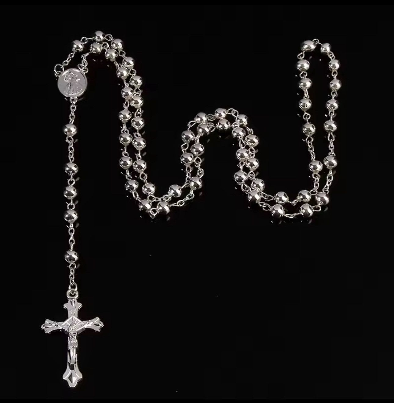 Saint Benedict Rosary Necklace Chain Catholic Church Jesus