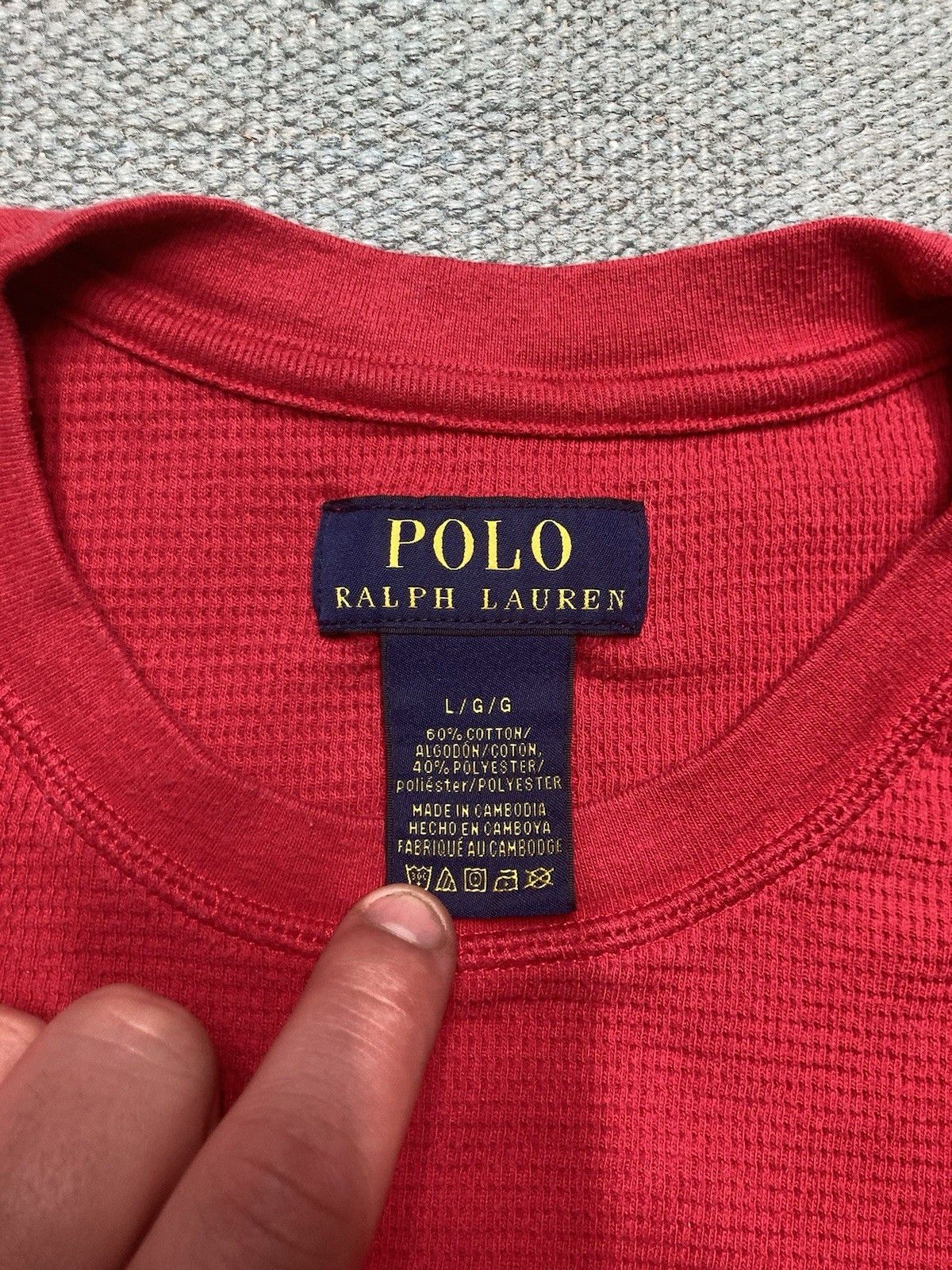 Polo Ralph Lauren Polo Ralph Lauren waffle knit thermal shirt crimson large Size US L / EU 52-54 / 3 - 4 Thumbnail