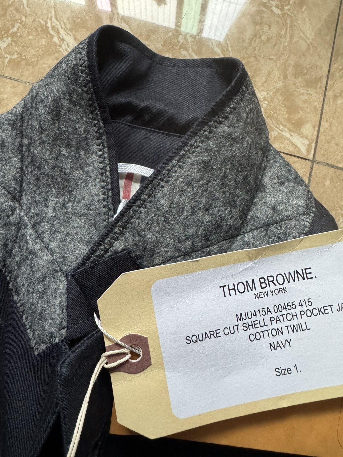 Thom Browne SQUARE CUT SHELL PATCH POCKET JACKET Size 38R - 9 Thumbnail