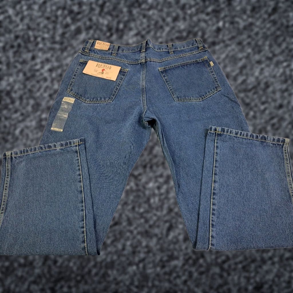 Vintage NWT RedHead Relaxed Fit Jeans Blue 38/32 Cotton Denim 5-Pocket Zip Belt Loops Straight Mens Regular Blue Jeans USA Classic Mens Size US 38 / EU 54 - 1 Thumbnail
