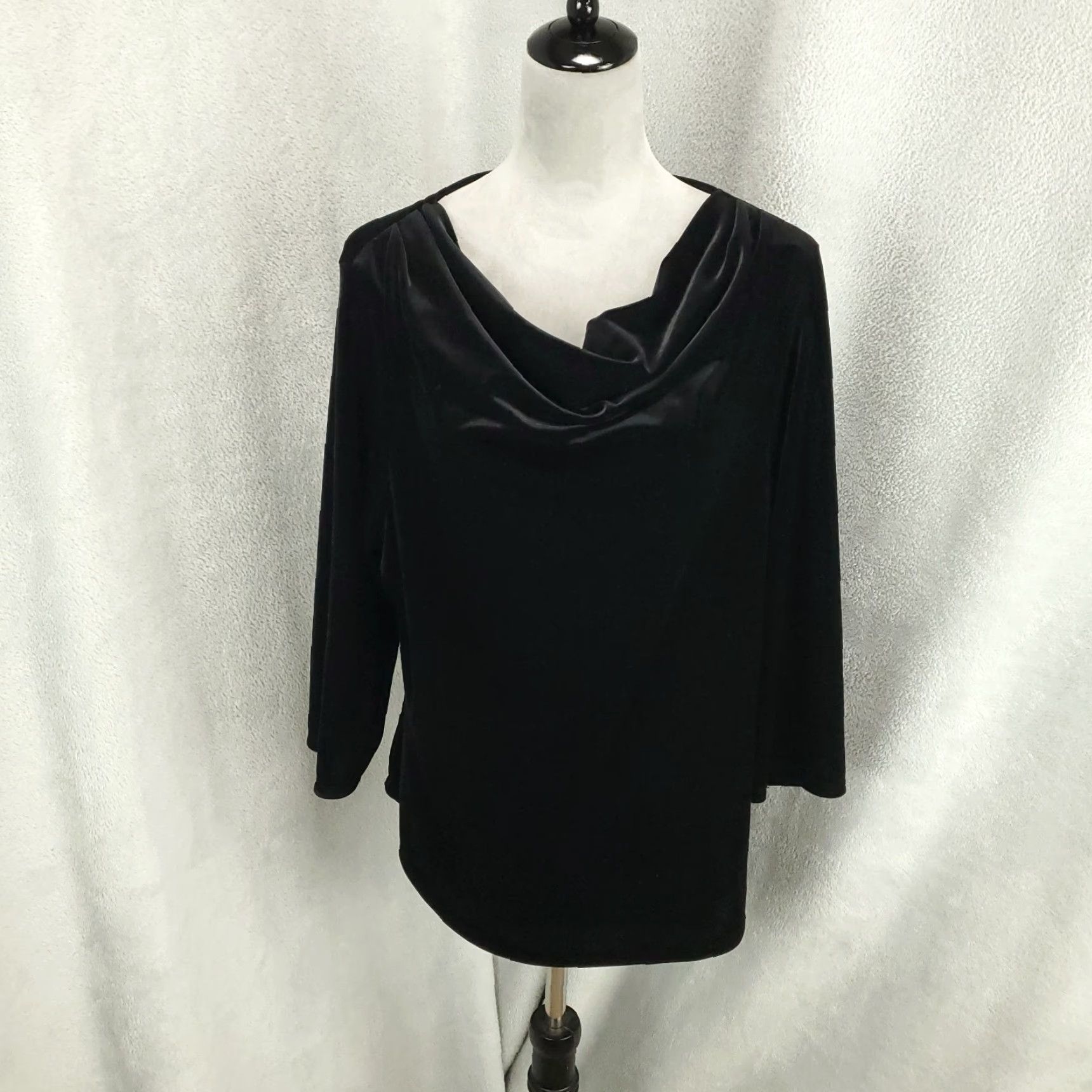 Coldwater Creek Coldwater Creek Velvet Sweater Womens XL Black Pullover Long Sleeve Cowl Neck Casual Size XL / US 12-14 / IT 48-50 - 2 Thumbnail