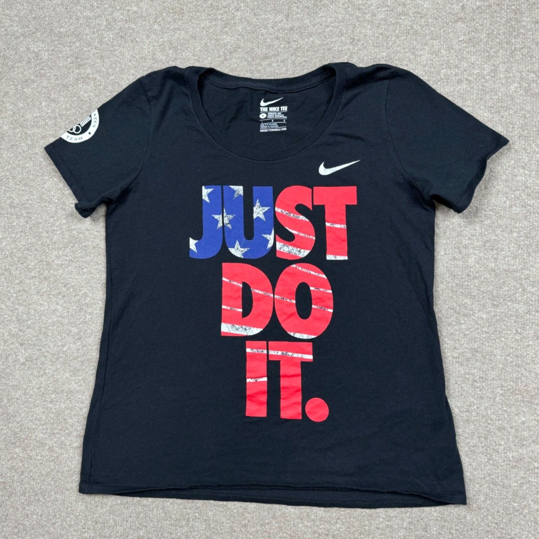 Nike Nike T Shirt Shirt Women L Black USA Stars Stripes Logo Nike Basketball Activewear Casual 90s/2000s? Size L / US 10 / IT 46 - 3 Thumbnail