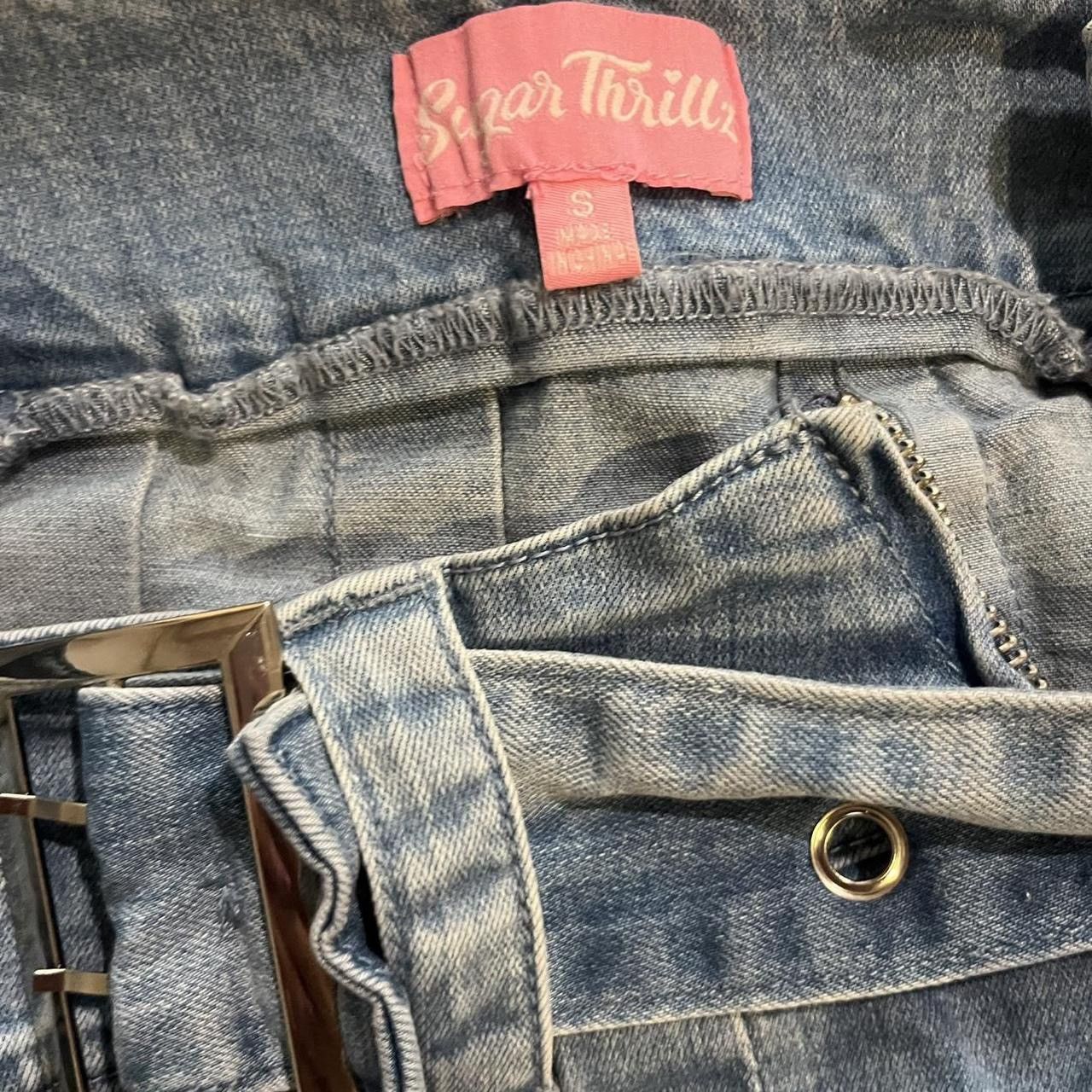 Sugar Y2K outfit Sugar Thrillz denim belted halter top & skirt set Size S / US 4 / IT 40 - 6 Thumbnail