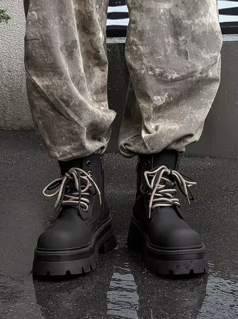 Japanese Brand Black Combat Boots Size US 9.5 / EU 42-43 - 6 Thumbnail