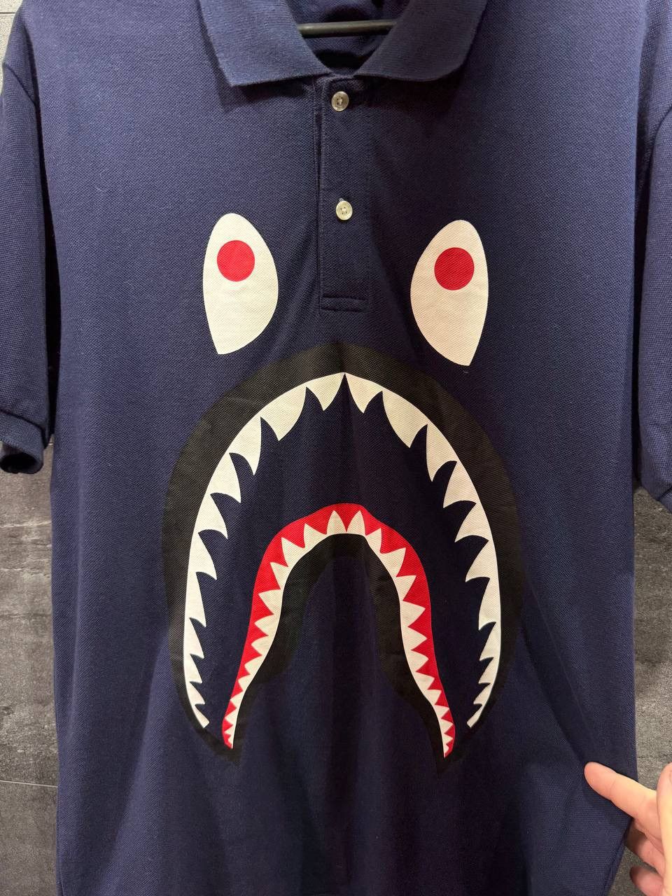 Bape A Bathing Ape Bape Royal Blue Shark Polo Shirt Size US L / EU 52-54 / 3 - 2 Thumbnail