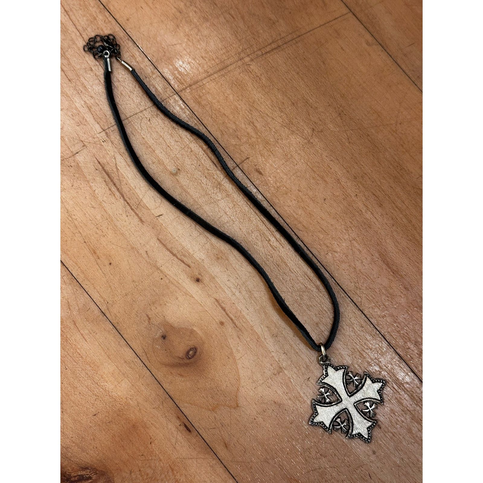 Vintage Vintage 900 Silver Jeruselum Cross Religious Necklace Size ONE SIZE - 4 Thumbnail