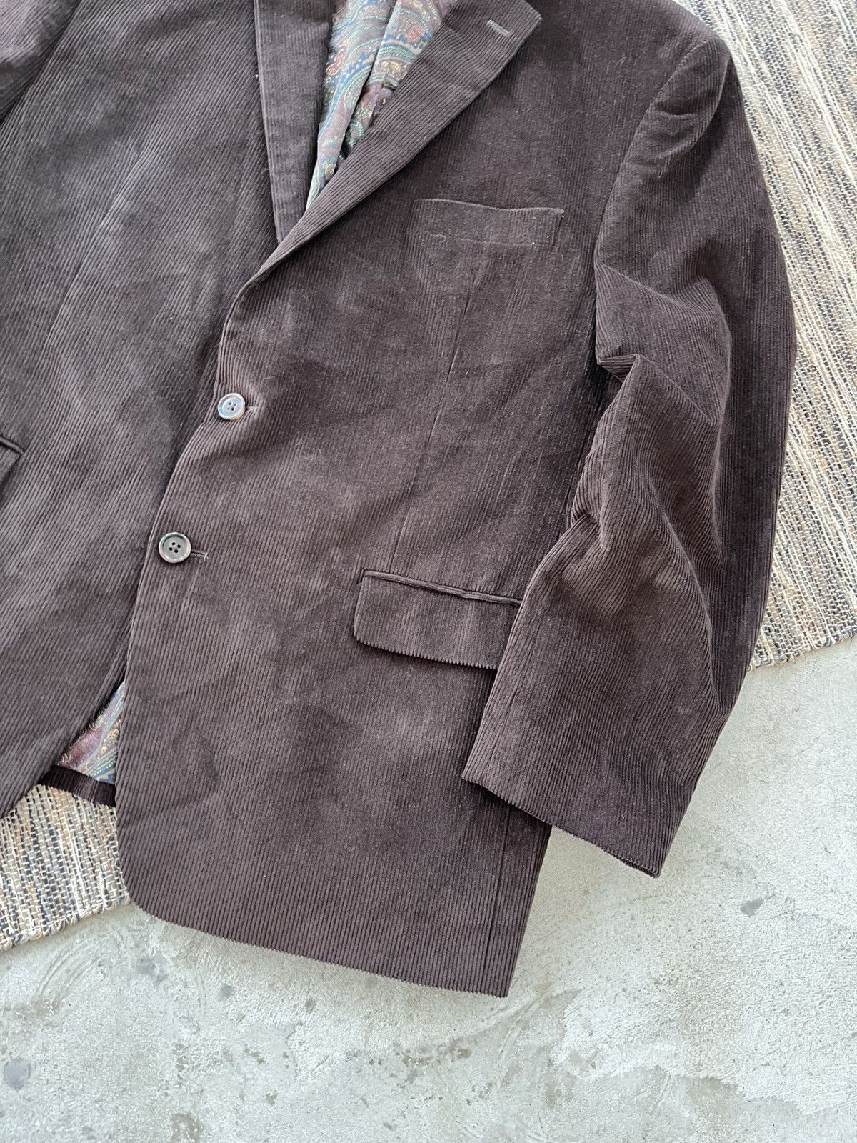 Polo Ralph Lauren Vintage Polo Ralph Lauren Brown Corduroy Blazer Avantgarde Size 44R - 7 Thumbnail