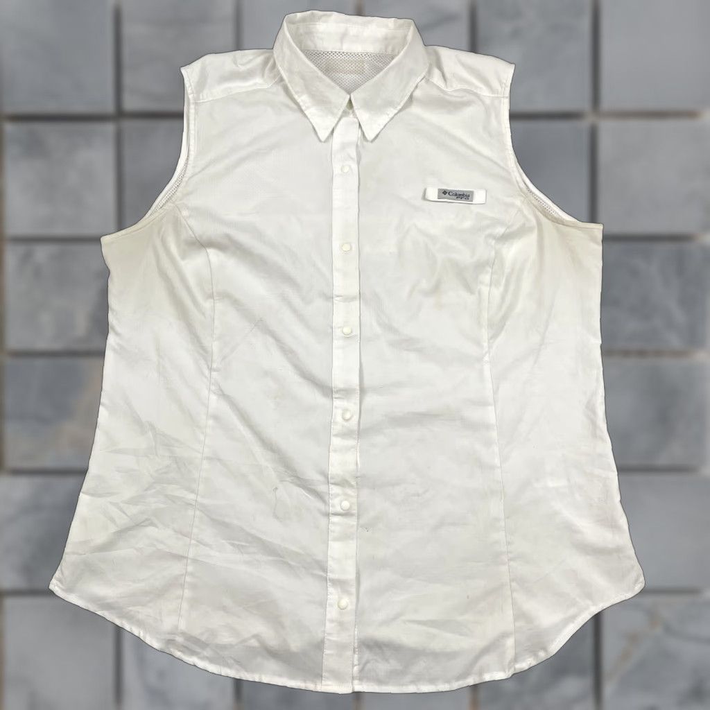 Vintage VINTAGE Columbia Vest Women's L White Outdoor Fishing PFG Button Up Pockets Casual Ladies L Women) Size L / US 10 / IT 46 - 1 Thumbnail