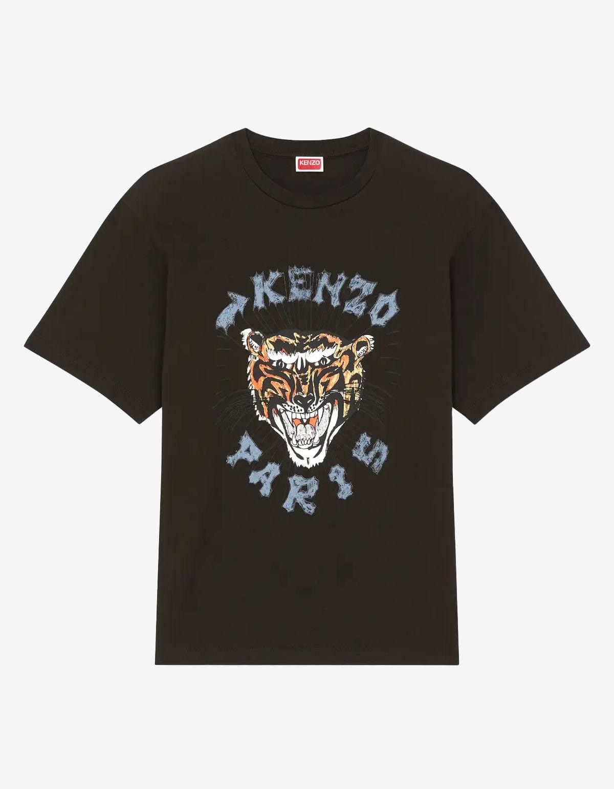 image of Black 'Kenzo Drawn Varsity' Oversized T-Shirt, Men's (Size Small)