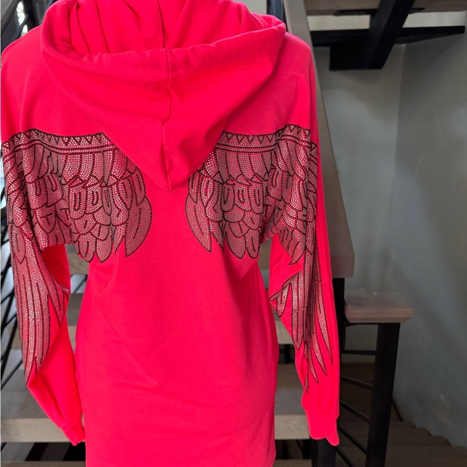 Other New Hot Pink Hoodie Dress with pockets and Wing Design Size S / US 4 / IT 40 - 5 Thumbnail