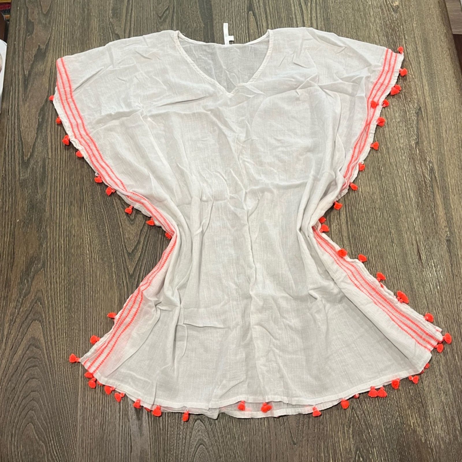 Vintage Seafolly Swim Cover Up Mini Tassle Gauze Kaftan Sheer One Sz Size ONE SIZE - 1 Thumbnail