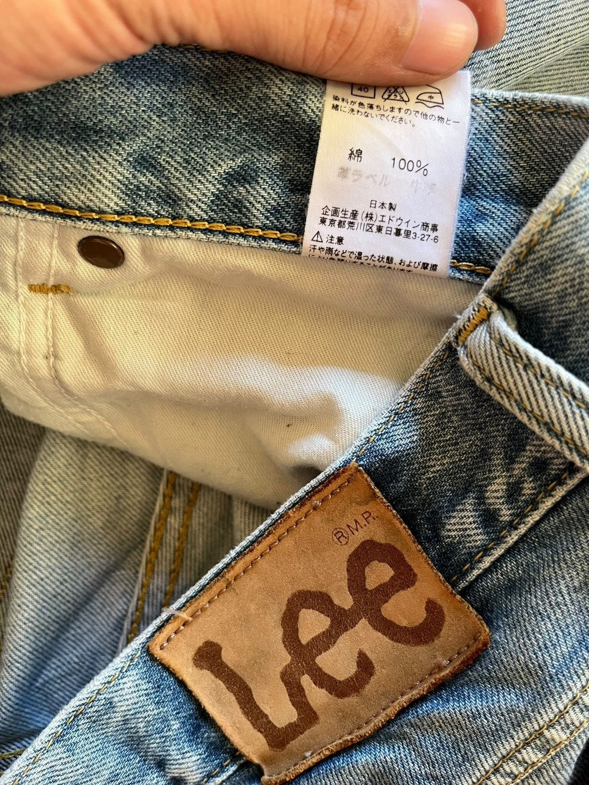 Lee Vintage 90s Lee Japan Blue Wash Distressed Baggy Jeans 32x32 Size US 32 / EU 48 - 10 Thumbnail