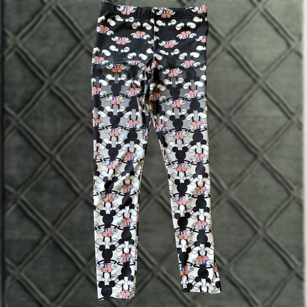 Disney Disney Leggings Womens Medium Mickey Mouse Ombré Flag USA Stretch Polyester Blend Spandex Cartoon Disney Parks Size 32" / US 10 / IT 46 - 1 Thumbnail