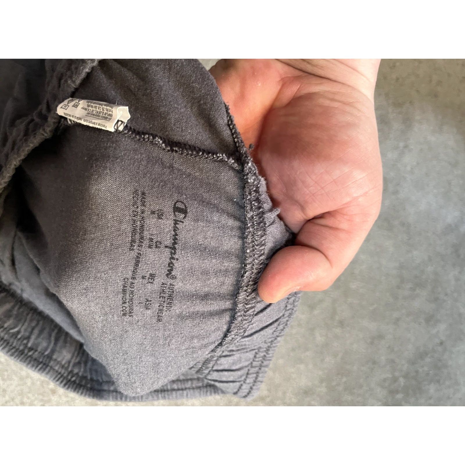 Champion Champion Sweatpants Men M Gray Cotton Solid Logo Pocket Relaxed Straight Size US 31 - 5 Thumbnail