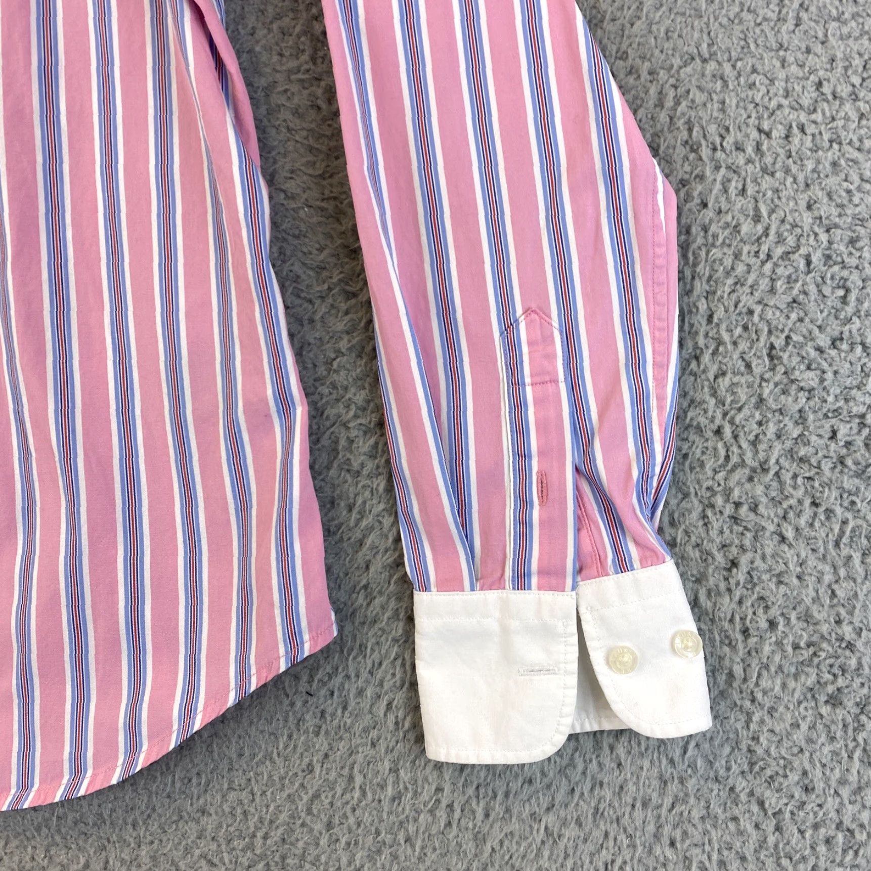Ralph Lauren Ralph Lauren Pink Striped Button-Down Dress Shirt LS Women Slim Fit / 62-28 S Petite Women Mens? Size XXS / US 00 / IT 34 - 2 Thumbnail