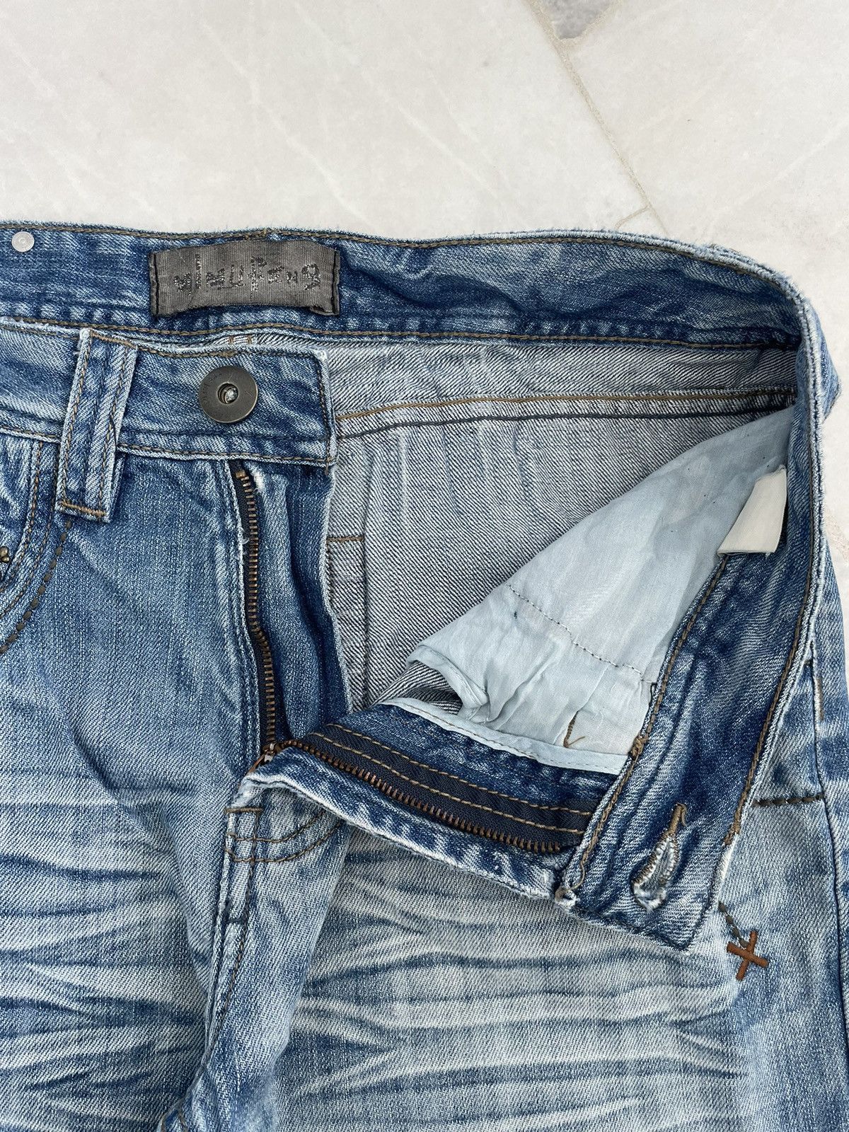 Vintage Skull Japanese Brand Distressed Jeans