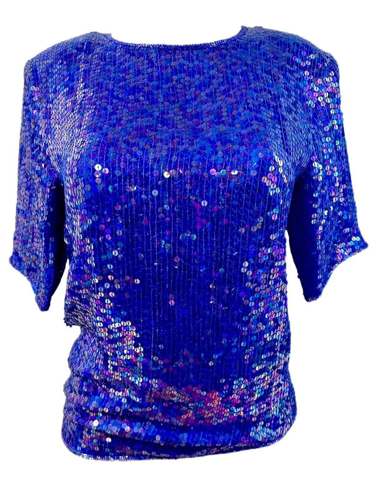 Other Sequin Top Royal Blue size 12 Size XL / US 12-14 / IT 48-50 - 1 Thumbnail