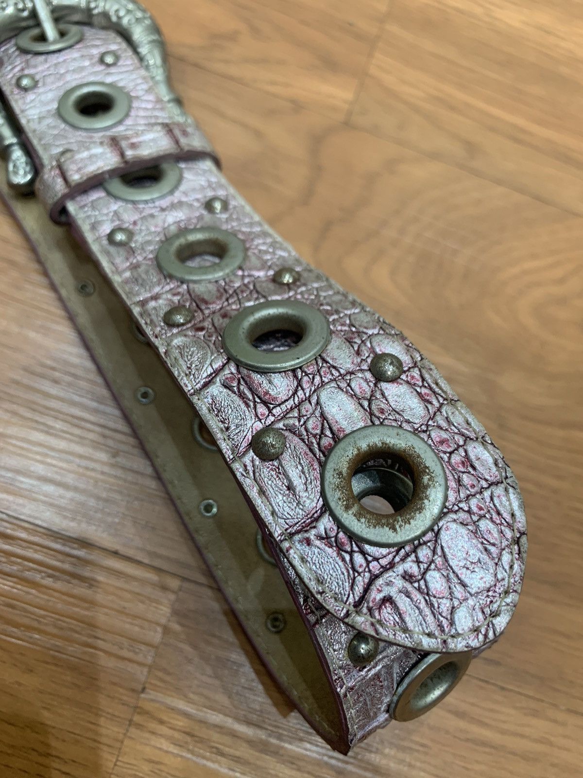 14th Addiction Pink metalic studded ringers snake punk belt Size ONE SIZE - 3 Thumbnail