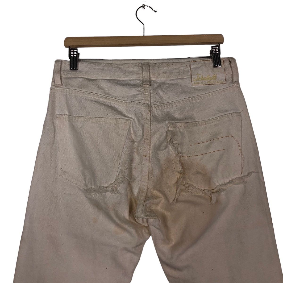 Japanese Brand 🔥Worn Rusty Design White Denim Johnbull Japan Size US 32 / EU 48 - 10 Thumbnail
