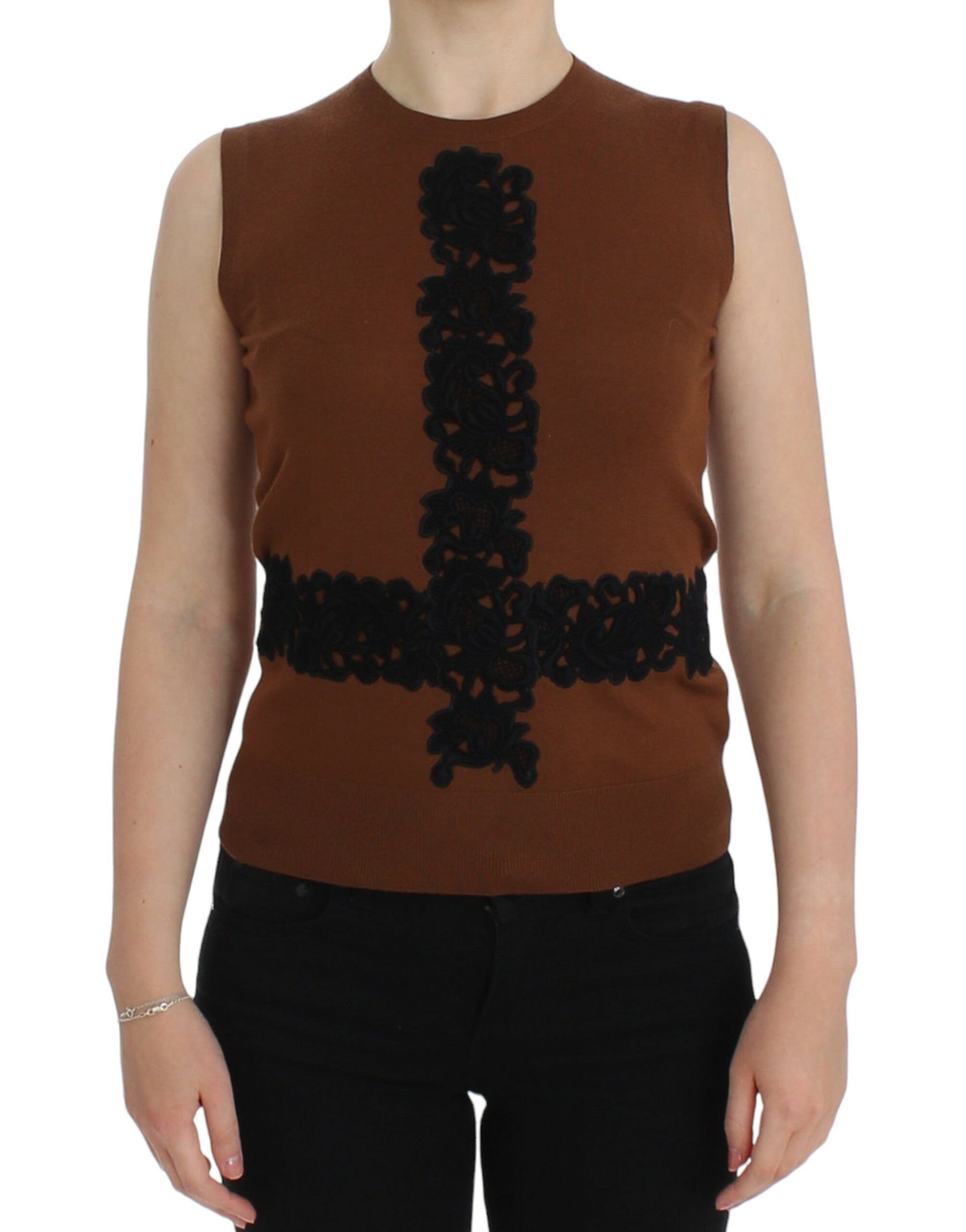 Dolce & Gabbana Timeless Wool and Lace Sleeveless Women's Vest Size XS / US 0-2 / IT 36-38 - 1 Thumbnail