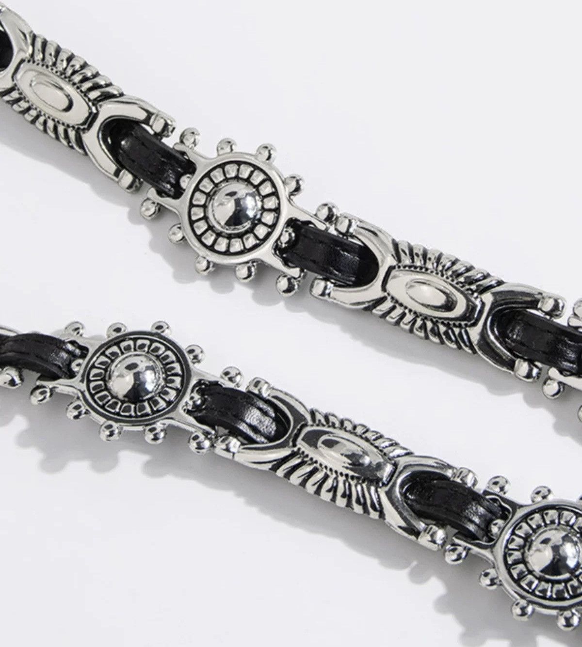 Japanese Brand × Vintage Retro punk rock multi pendant faux leather belt Size ONE SIZE - 6 Thumbnail