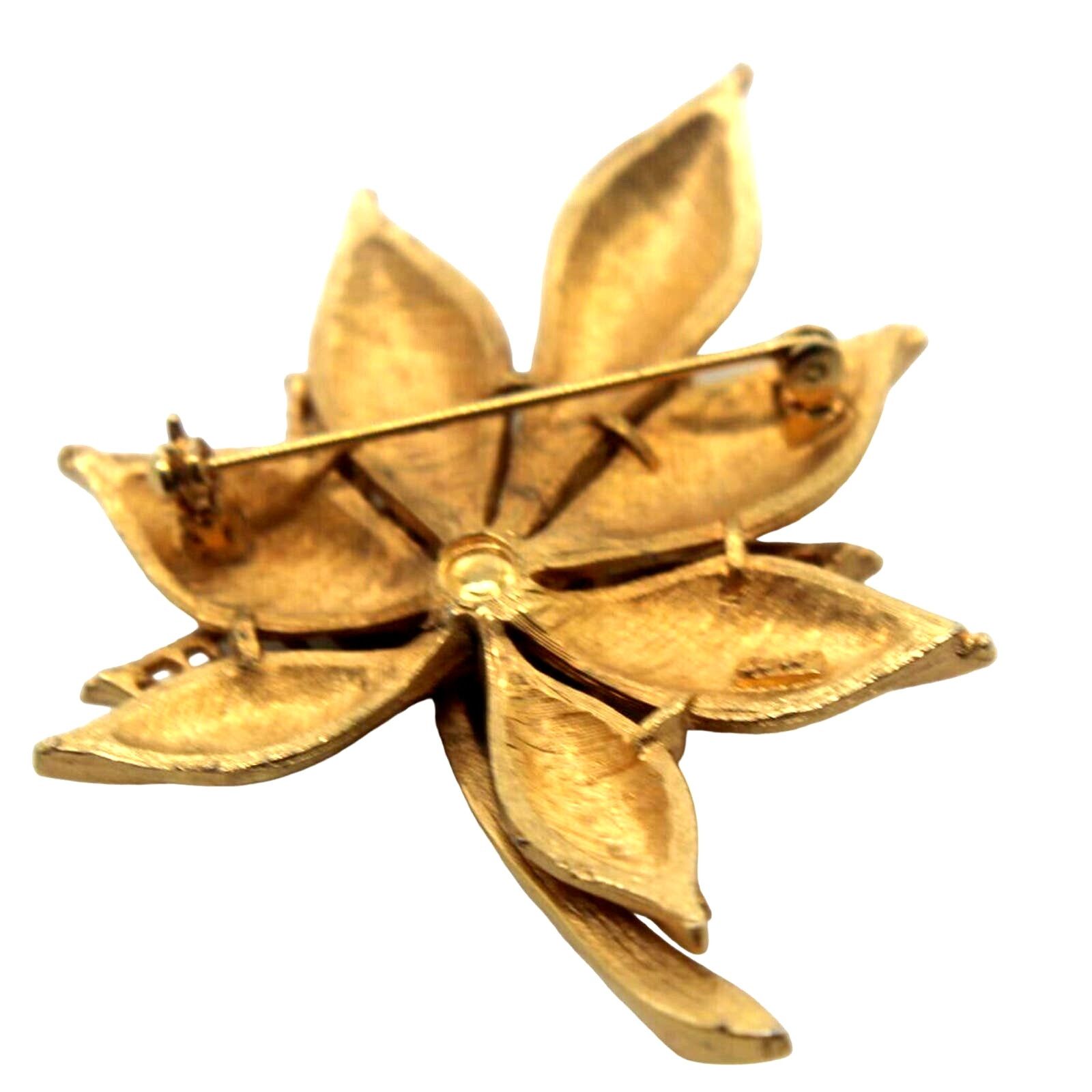 Other Coro Mid Century Goldtone Leaf Brooch Multi Layered • 2-1/2" Size ONE SIZE - 3 Thumbnail