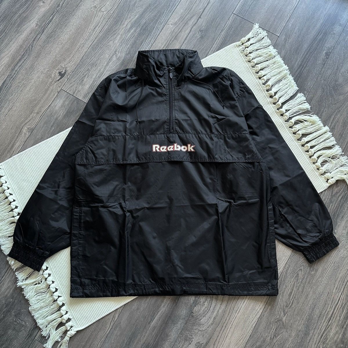 Reebok early 2000s Reebok Anorak Nylon Black Jacket Windbreaker Size US XL / EU 56 / 4 - 1 Thumbnail