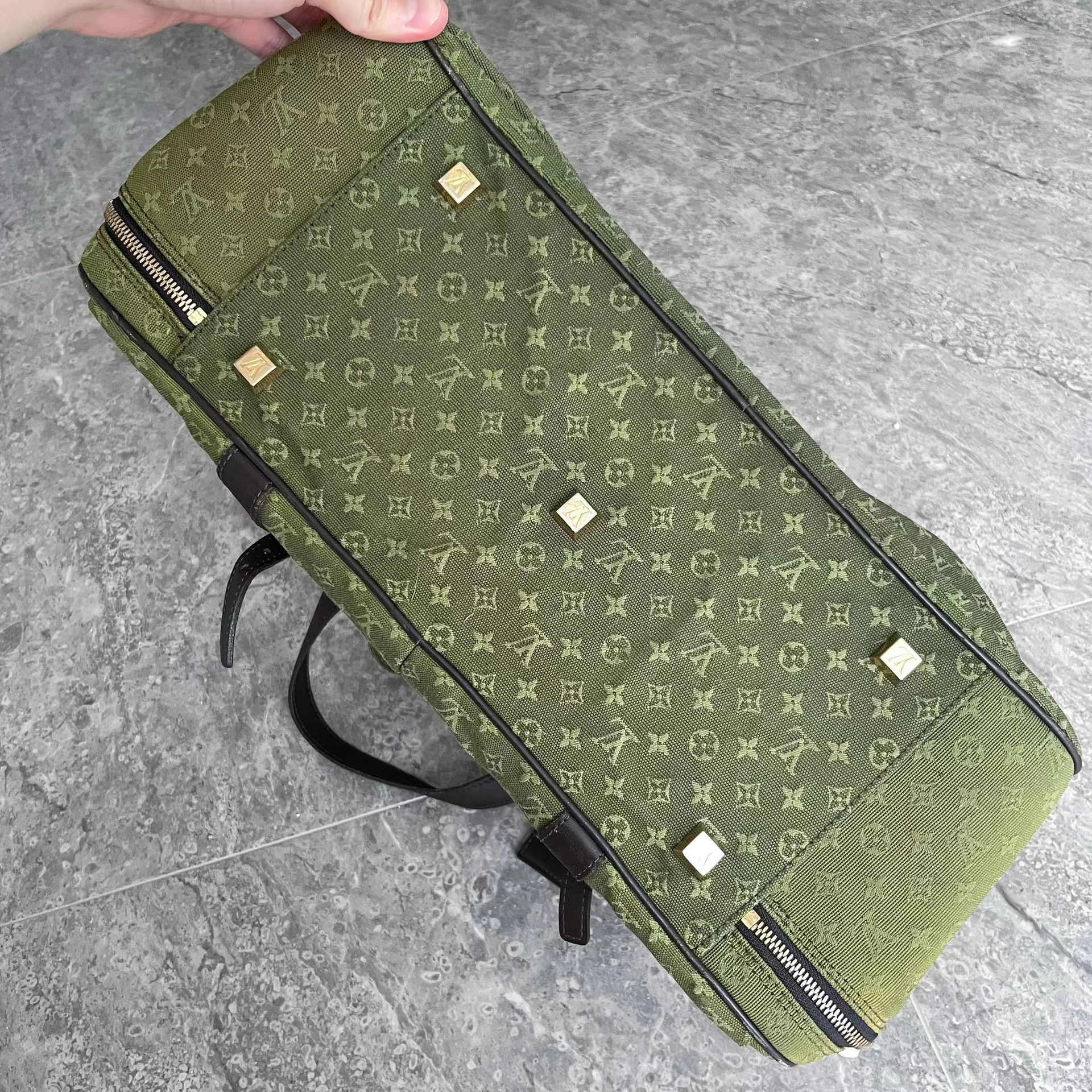 Louis Vuitton Louis Vuitton LV Khaki Denim Keepall Duffle Bag Size ONE SIZE - 6 Thumbnail