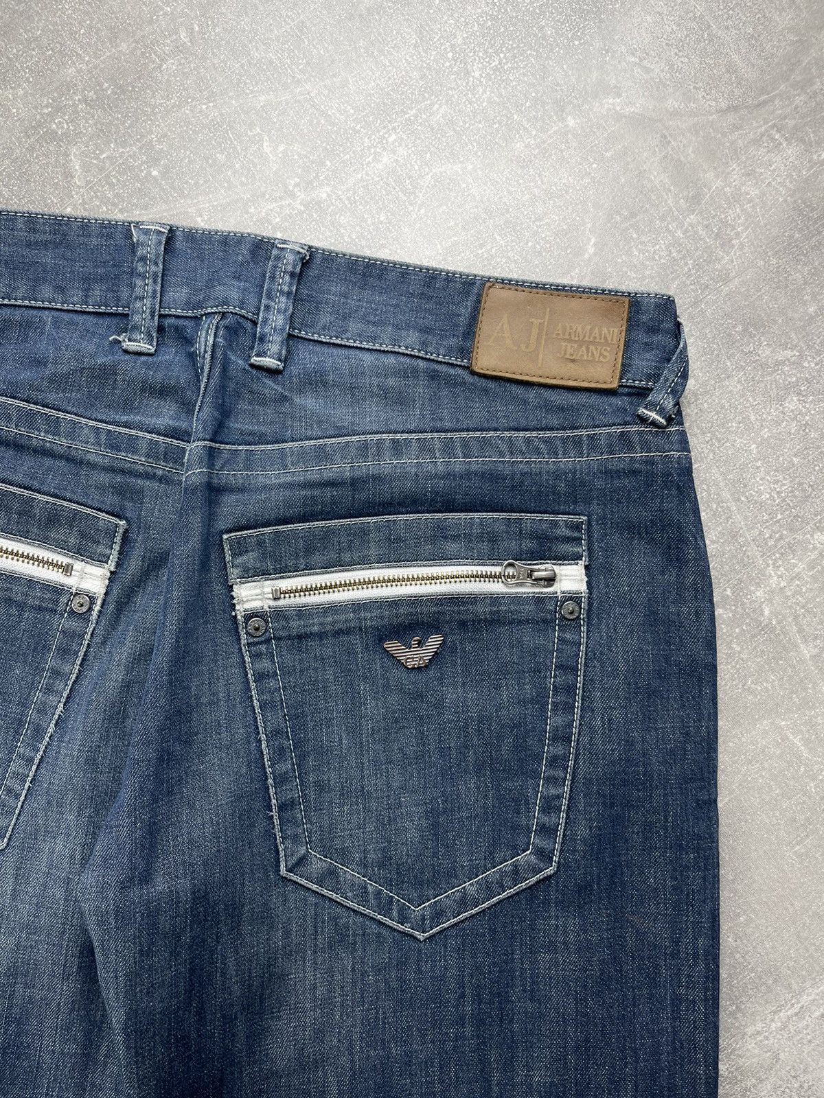 Armani Armani Jeans Vintage 00s Indigo 007 AJ Logo Denim Jeans Size US 33 - 5 Thumbnail