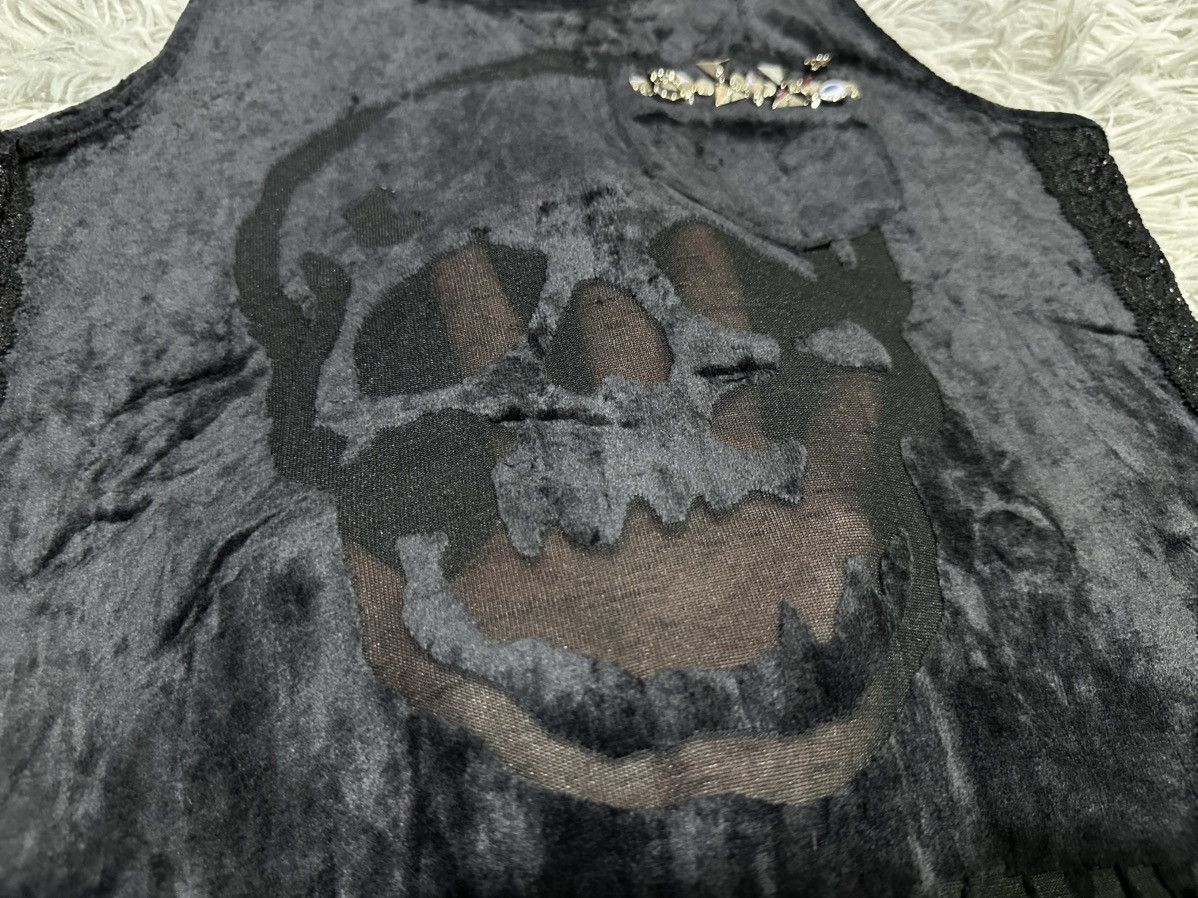 Hysteric Glamour 🔥Sick Y2K Maison Glify Skull Velour Mesh Tank Top Stud Punk Size US S / EU 44-46 / 1 - 4 Thumbnail