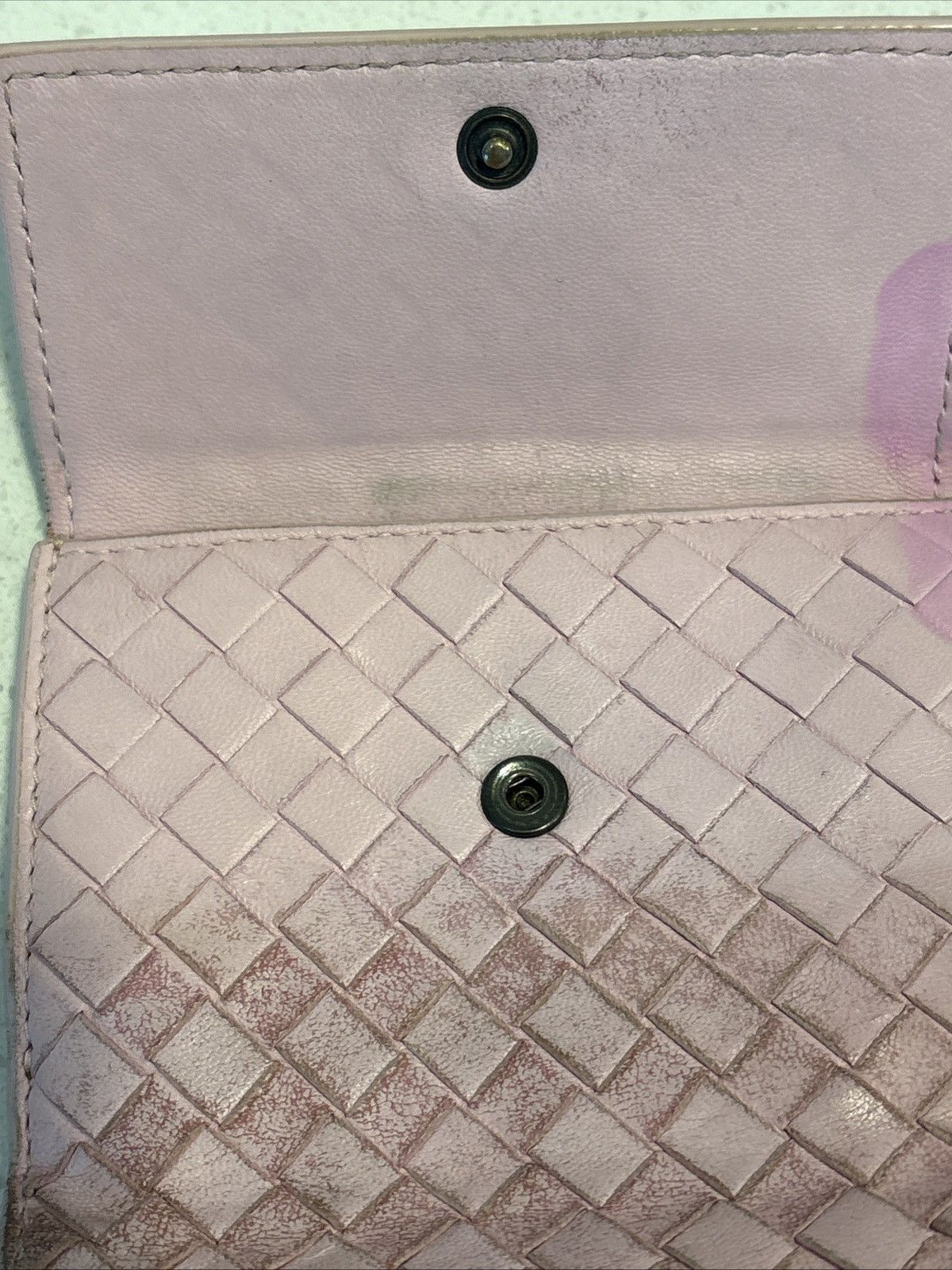 Bottega Veneta Bottega Veneta Pink Leather Woven Wallet Bi Fold Card Holder Size ONE SIZE - 5 Thumbnail