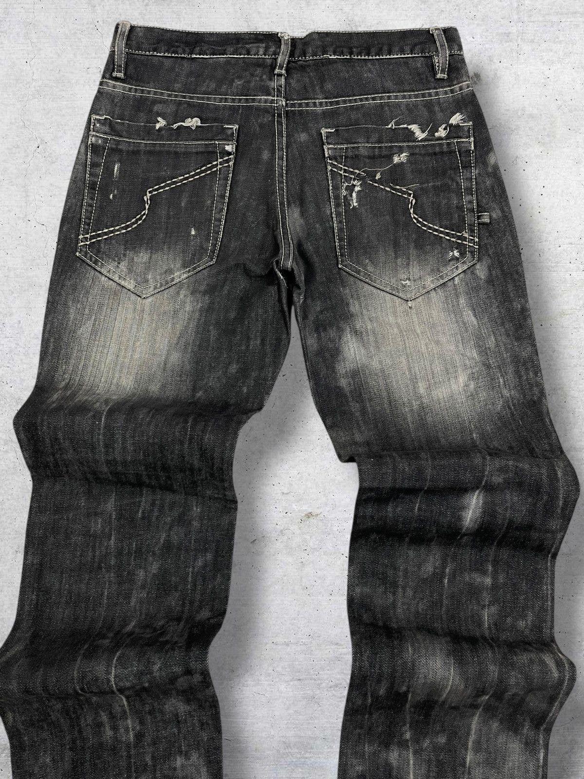 If Six Was Nine VINTAGE DISTRESS WHISKERING GRUNGE AESTHETIC SEMANTIC DENIM Size US 29 - 9 Thumbnail
