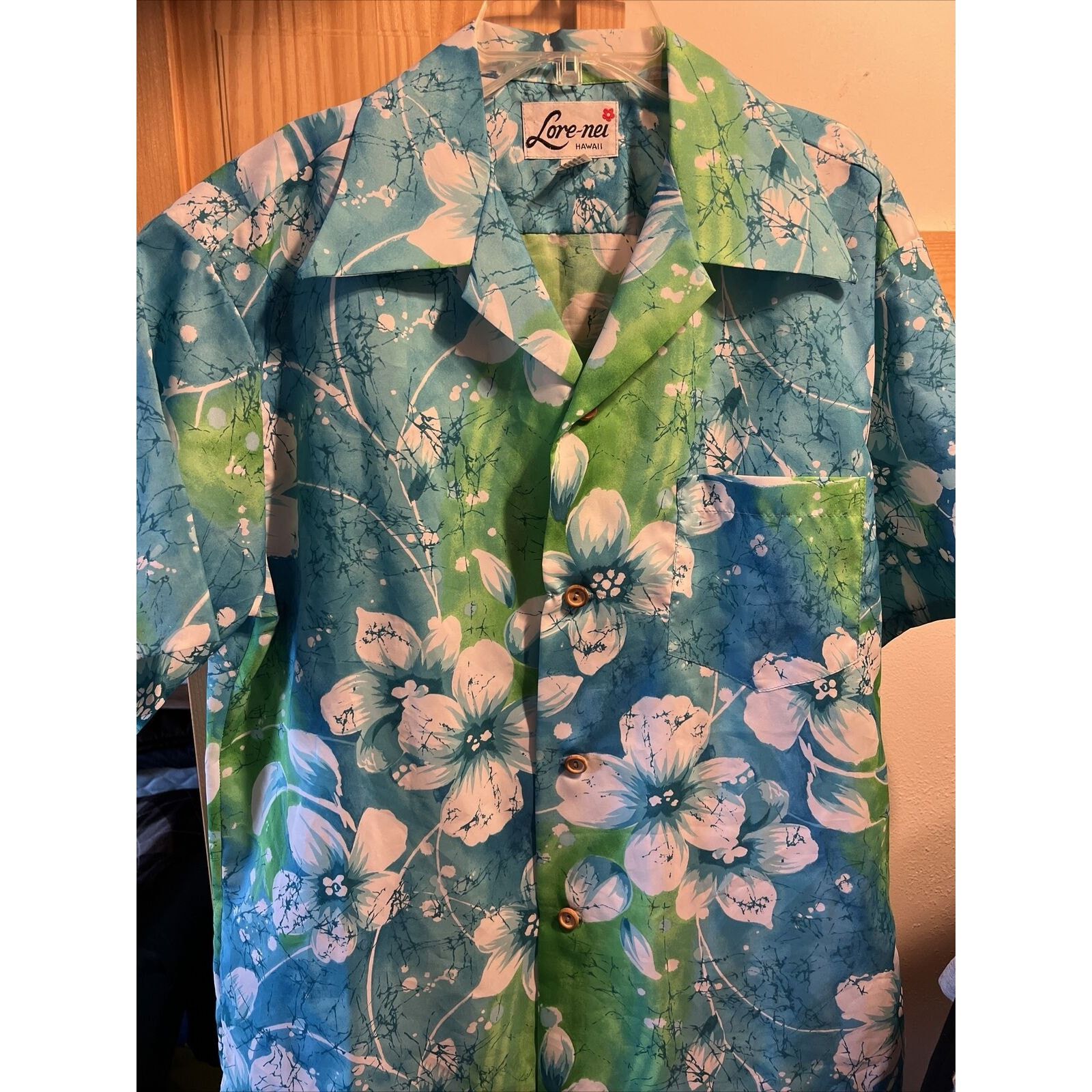 Other Lore Nei Hawaii Shirt Blue Green Men L Hawaiian Short Sleeve Size US L / EU 52-54 / 3 - 2 Thumbnail