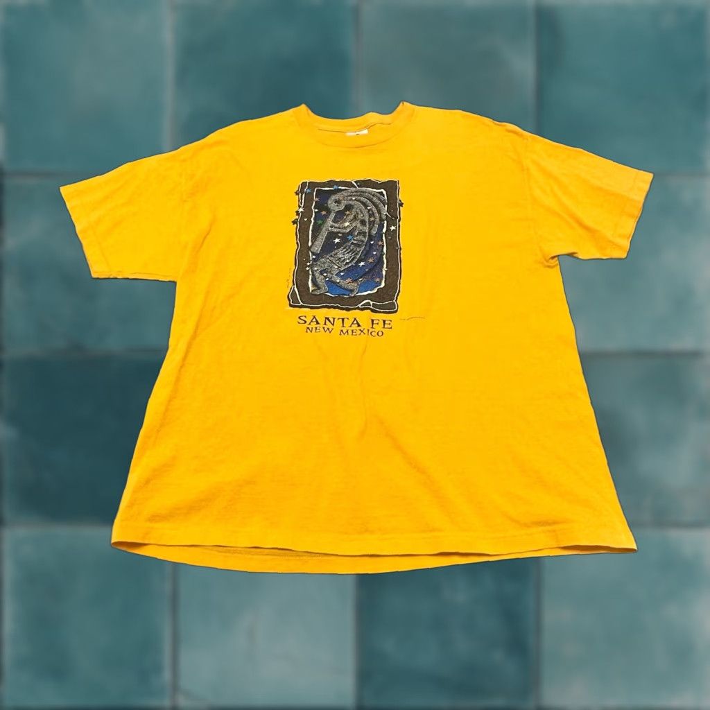 Vintage Alstyle Santa Fe New Mexico Mens 2XL Destination Tee Y2K Shirt Yellow Size US XXL / EU 58 / 5 - 1 Thumbnail