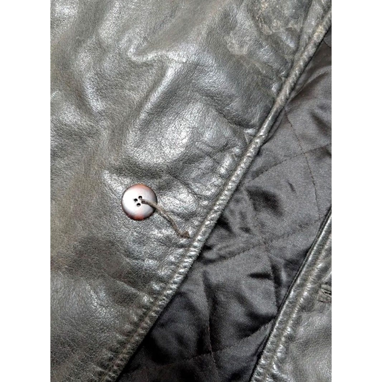 George VINTAGE broke-in patina leather coat Mens XL brown Patina Broke-in 1990s Y2K car coat Overcoat Leather George XS-XL? Size US XL / EU 56 / 4 - 5 Thumbnail