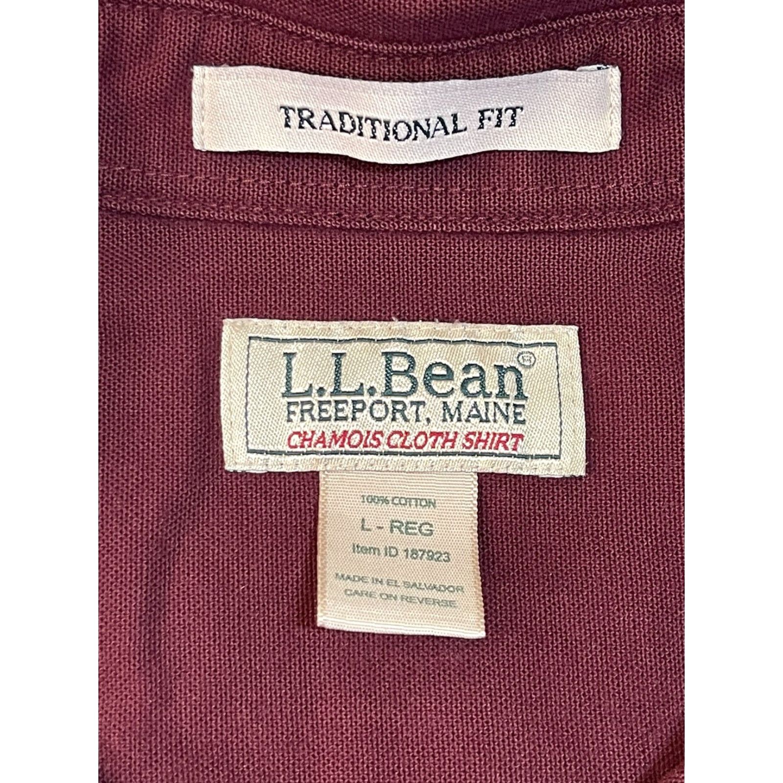 Vintage VINTAGE LL BEAN Chamois Shirt Shirt Men L Red Flannel Button-Up 1990s Casual Hunting Fishing Cotton Regular Size L Mens Size US L / EU 52-54 / 3 - 3 Thumbnail