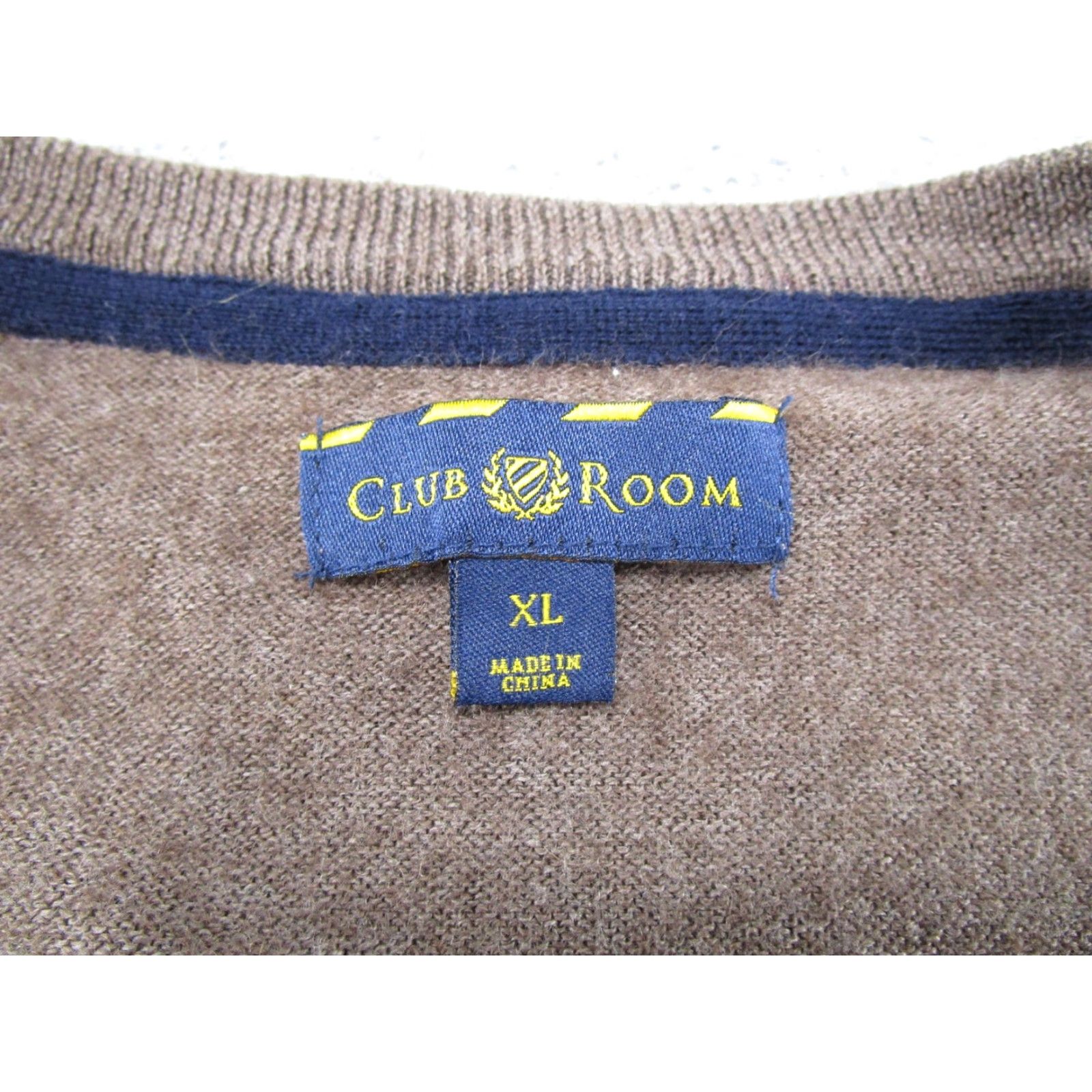 Club Room VEST Club Room Men's XL Knit Merino Wool Blend Brown Argyle Diamond Golf Grandpa Sleeveless V-Neck Casual Winter Spring Fall Size US XL / EU 56 / 4 - 2 Thumbnail