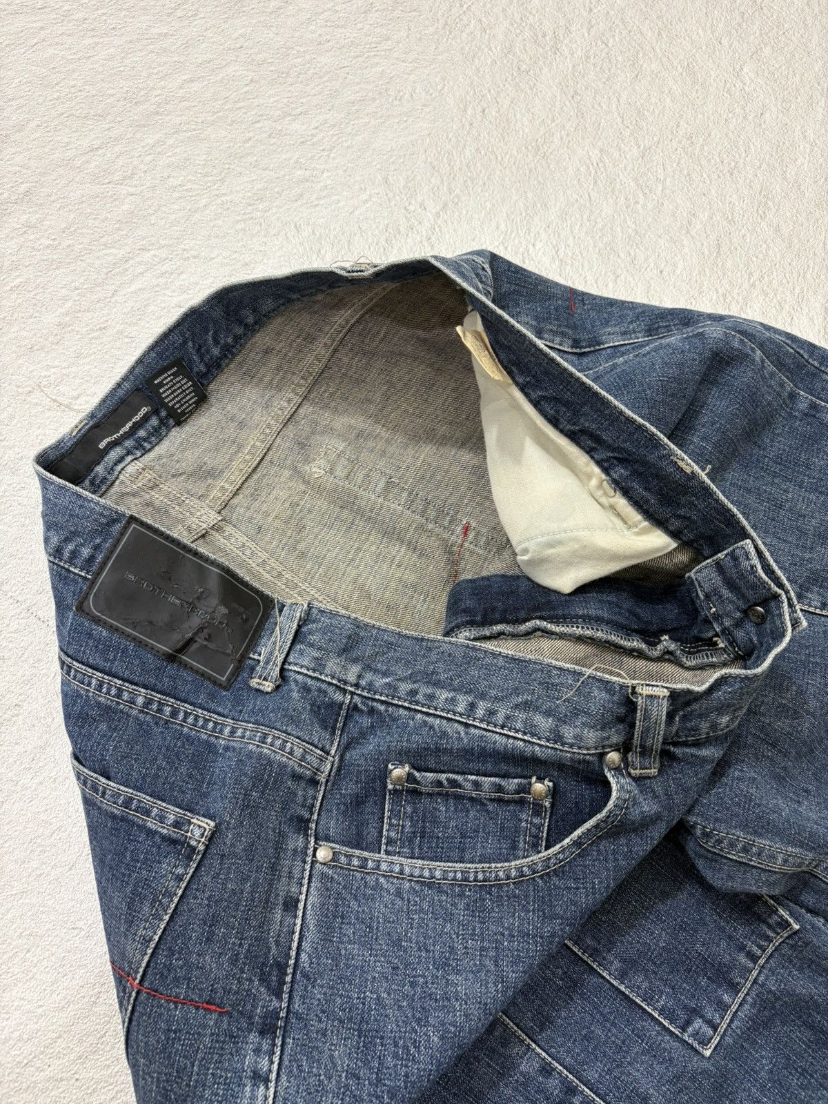 JNCO 2000s Brotherhood patchwork baggy denim y2k style Size US 38 / EU 54 - 9 Thumbnail