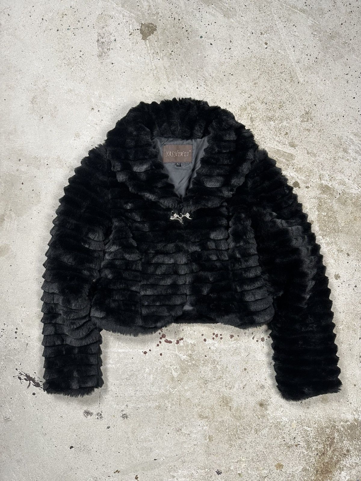 If Six Was Nine × Japanese Brand × Le Grande Bleu (L.G.B.) Vintage Y2K Faux Fur Black Jacket Japanese Style Size US XS / EU 42 / 0 - 1 Thumbnail