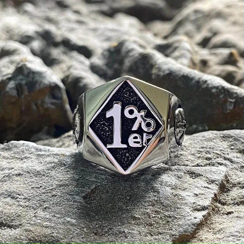 Jewelry × Vintage One Percent 1% ER Skeleton Ring Size ONE SIZE - 2 Thumbnail