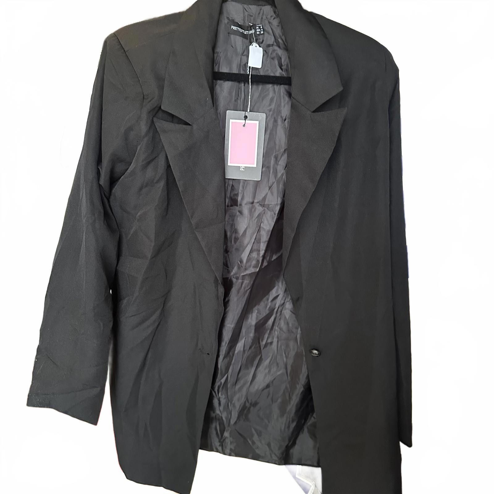 Designer PrettyLittleThing Women's Black Blazer - Size 4 Size S / US 4 / IT 40 - 1 Thumbnail