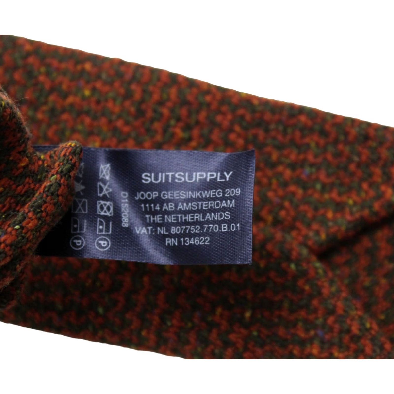 Suitsupply SUITSUPPLY Tie Men's Wool Silk Angora Blend Patterned Tied 152 X 7 CM Orange Size ONE SIZE - 7 Thumbnail