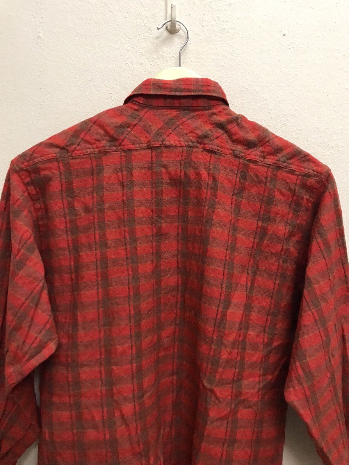 Designer × Escada × Japanese Brand Vintage 90s Escada Wool Pullover Flanel Shirt Button Up Size S / US 4 / IT 40 - 16 Thumbnail