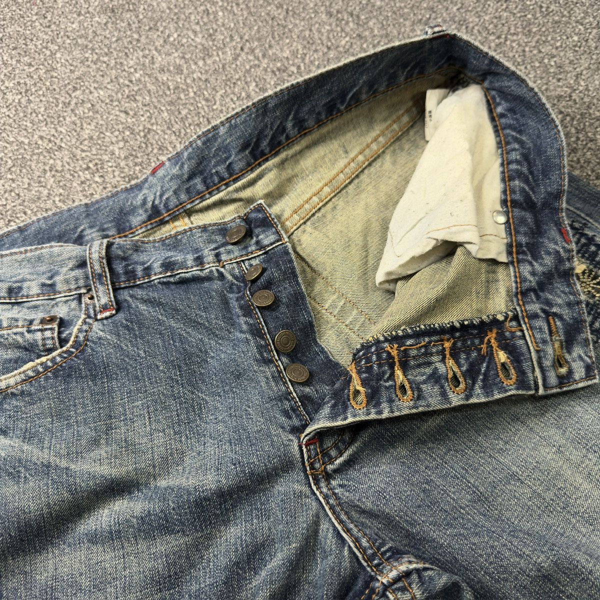 Japanese Brand 🔥🇯🇵 Archive Takeo Kikuchi Distressed Boro Sashiko Denim Size US 36 / EU 52 - 14 Thumbnail