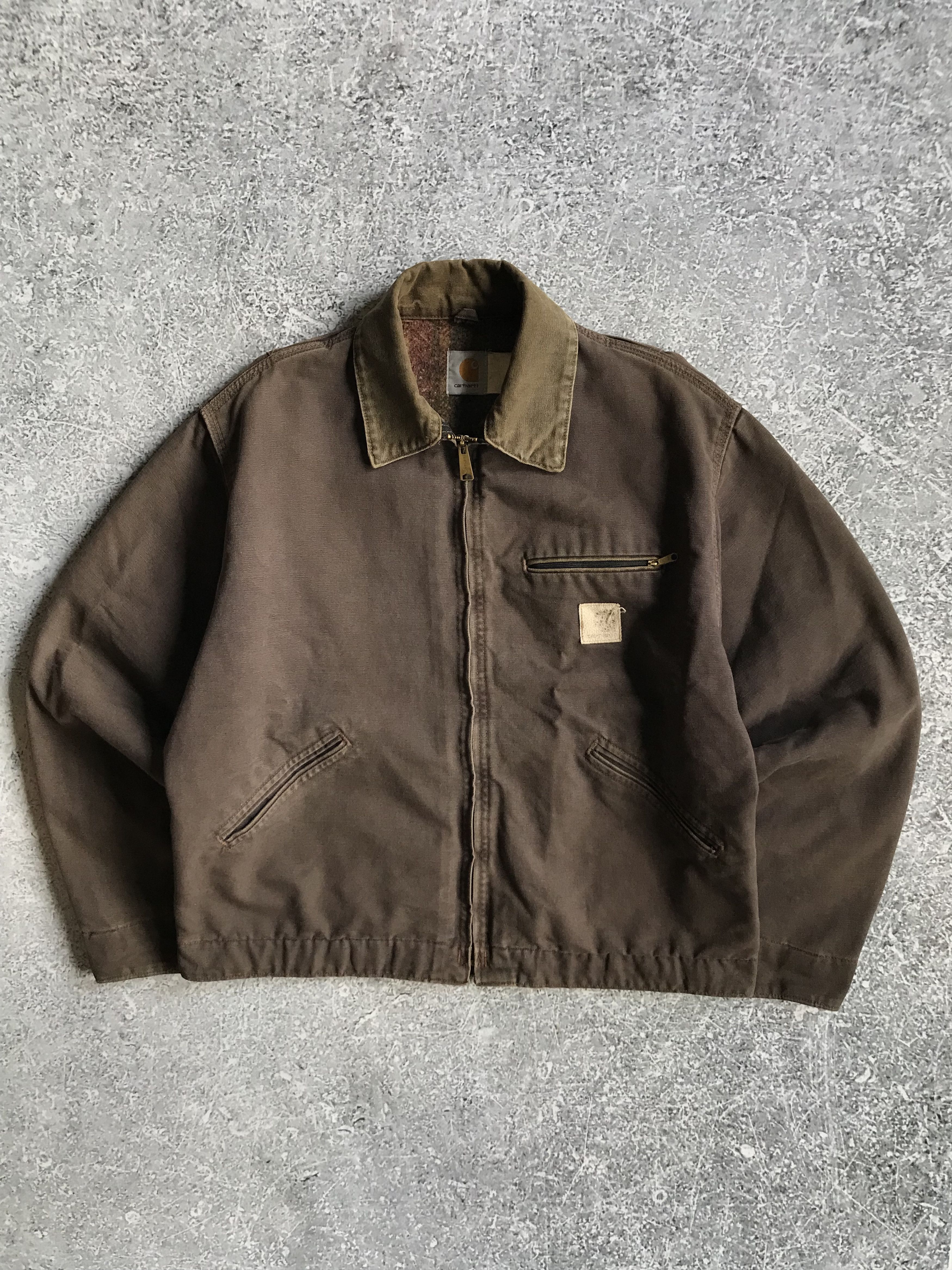 【希少】 Carhartt Detroit jacket moca JB0873 Rare Vintage 90s Carhartt Detroit Jacket Faded Mocha JB0873