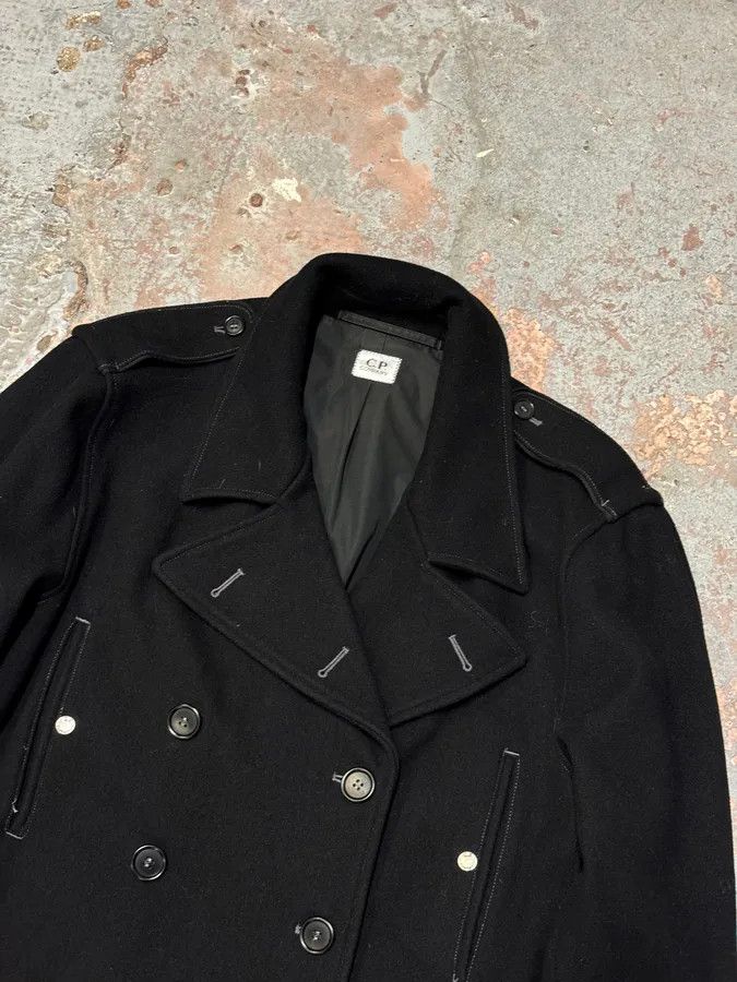 C.P. Company 2000s C.P. Company Black Wool Double-Breasted Coat Size US L / EU 52-54 / 3 - 4 Thumbnail